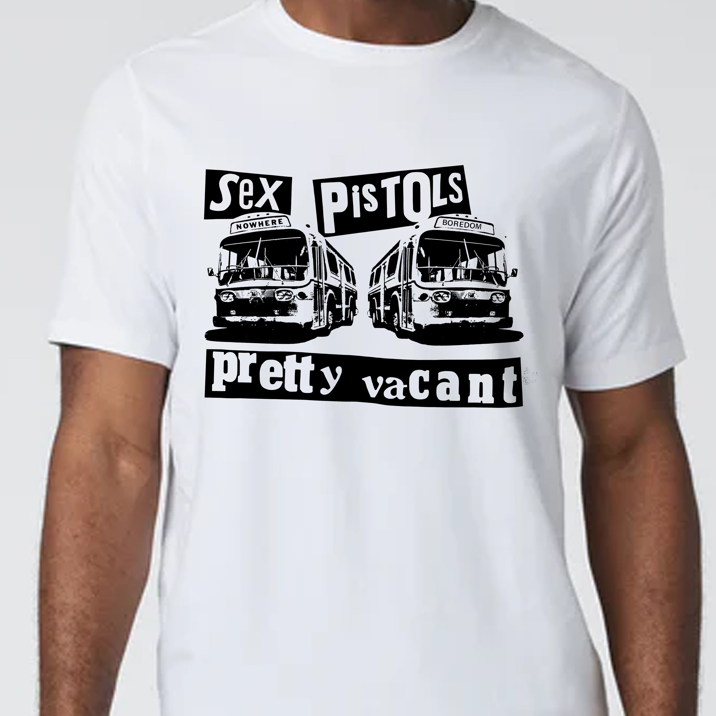 Sex Pistols Pretty Vacant Buses T-Shirt Gildan Softstyle Tshirt